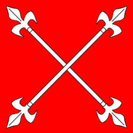 [Banner of
                          DellaTorre and flag of Milan 12th cent.-1277,
                          1302-1311 (Italy)]